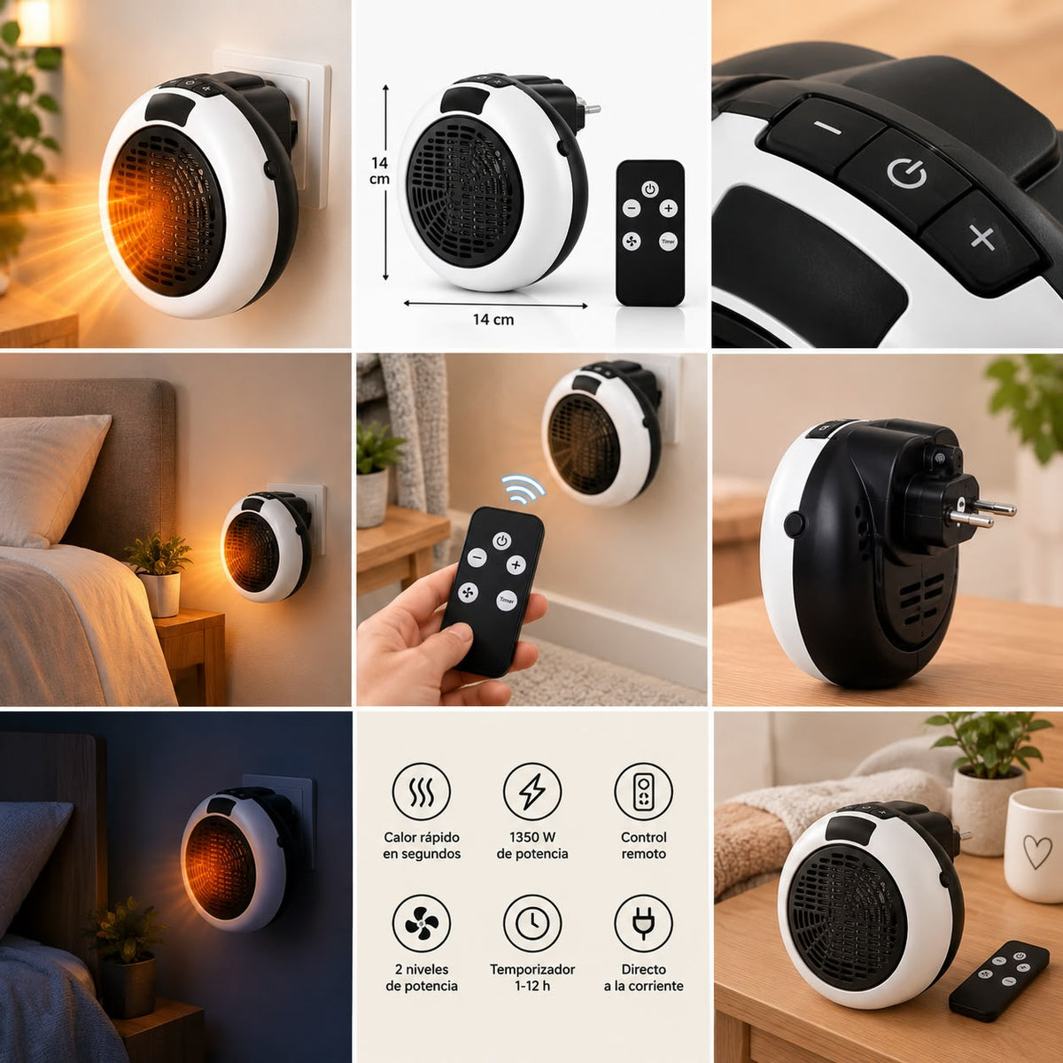 Calefactor portátil 1350W